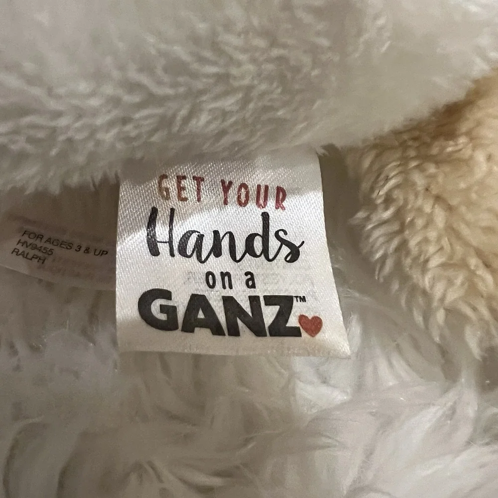 Ganz Ralph the Dog Plush Off White Beige Ears‎ Stuffed Animal Tags 9